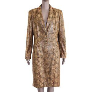 Harve Benard Snake Print Blazer Coat  Long Sleeve Trendy Layer Statement Jacket